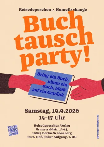 Bild: Buchtauschparty beim Reisedepeschen Verlag in Kooperation mit HomeExchange
