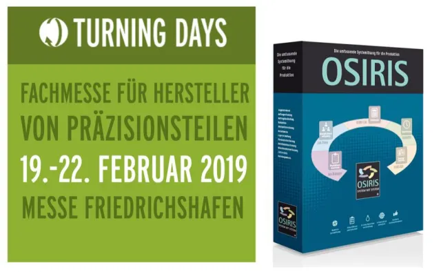 Bild: Branchensoftware OSIRIS auf der TURNING DAYS 2019