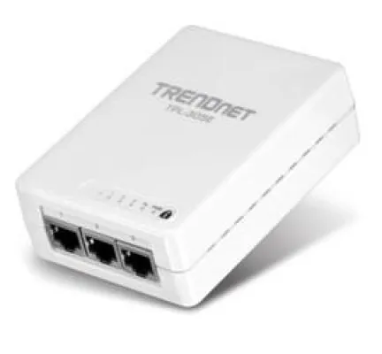 Bild: TRENDnet TPL-305E – 200 MBit/s Powerline AV-Adapter mit 3 x 10/100Mbps Ethernetanschlüssen