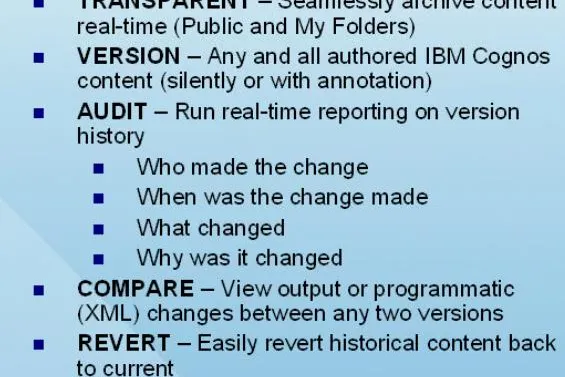 Bild: "Integrated Version Control" für IBM Cognos 8 entlastet Berichtsautoren