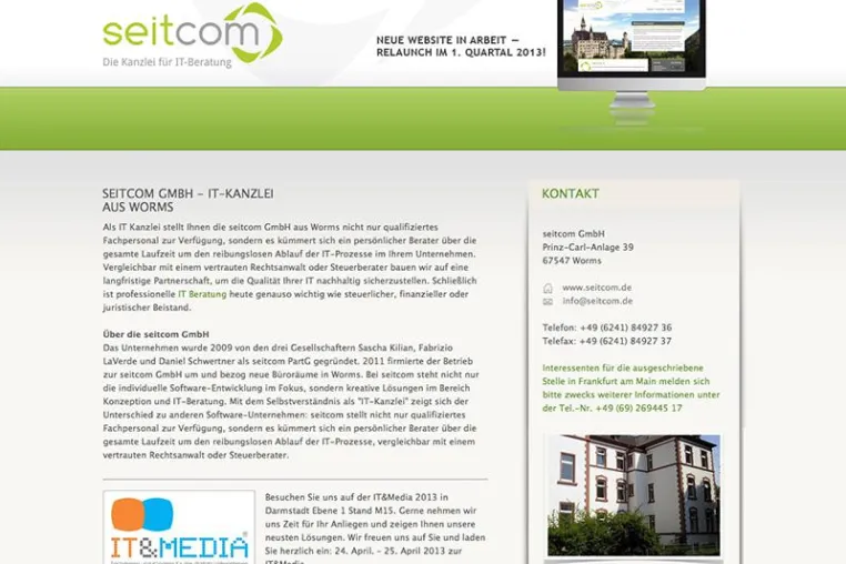 seitcom GmbH stellt auf der IT&Media in Darmstadt aus Bild: seitcom GmbH stellt auf der IT&Media in Darmstadt aus