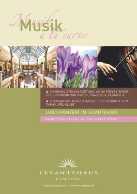 Bild: Festliches „Frühlingskonzert“ mit den „Hamburg Strings“ und Stefanie Schmid im Levantehaus Hamburg
