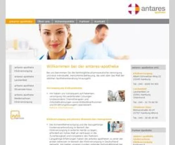 Bild: Hamburger Internetagentur atlantis media launcht Website der antares-apotheke mit TYPO3