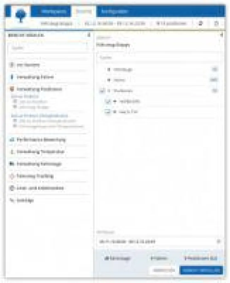Die Berichtsoptionen von fleetmanager.com - hier: Zeit an Position/Temperatur - schnell und individuell angepasst. Bild: Blue Tree