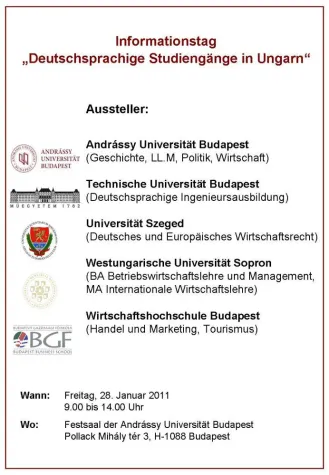 Bild: „Informationstag Deutschsprachige Studiengänge in Ungarn“ an der AUB