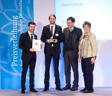 Starthilfe50 von Bundesregierung als Kreativpiloten 2014 ausgezeichnet Bild: Starthilfe50 von Bundesregierung als Kreativpiloten 2014 ausgezeichnet