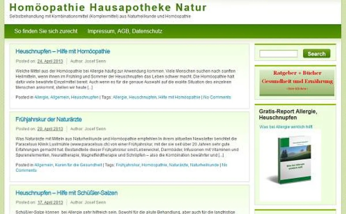 Homöopathie Hausapotheke Natur