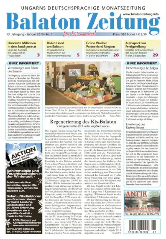 Balaton Zeitung, Ausgabe Januar 2010