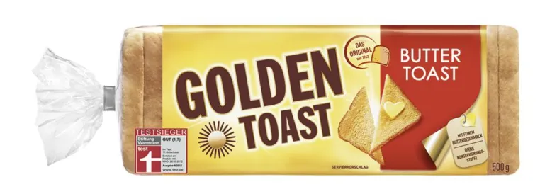 Testsieger bei Stiftung Warentest: GOLDEN TOAST Buttertoast und Vollkorntoast Bild: Testsieger bei Stiftung Warentest: GOLDEN TOAST Buttertoast und Vollkorntoast