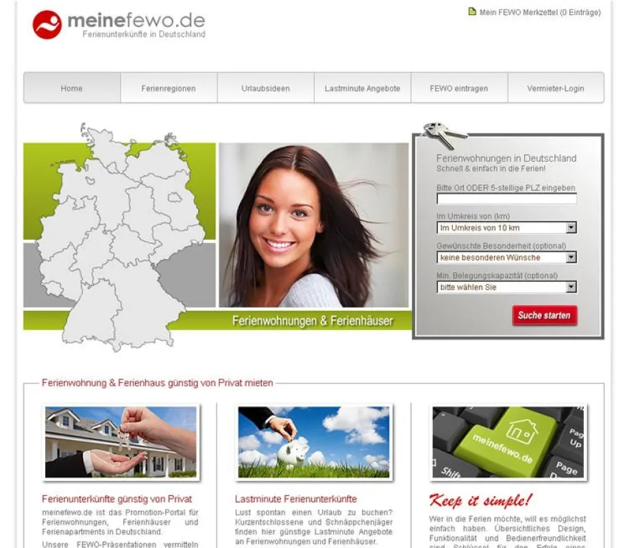 Vorschau des Portals meinefewo.de