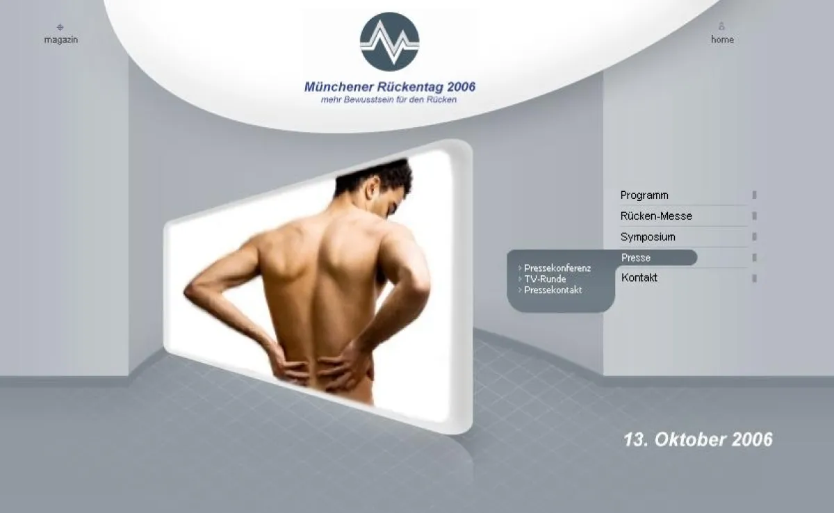 Der Münchener Rückentag 2006 am 13. Oktober 2006 - Alles für den Rücken, Hilfe bei Rückenproblemen, Rückenbeschwerden und Rückenschmerz
