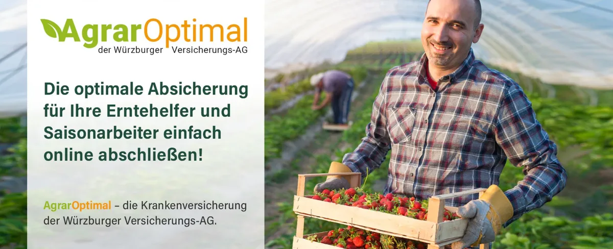 AgrarOptimal der Würzburger Versicherungs-AG - Die optimale Absicherung für Ihre Erntehelfer (© Würzburger Versicherungs-AG)