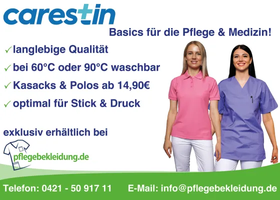 pflegebekleidung.de bringt neue Berufsbekleidung der Marke carestin auf den Markt Bild: pflegebekleidung.de bringt neue Berufsbekleidung der Marke carestin auf den Markt