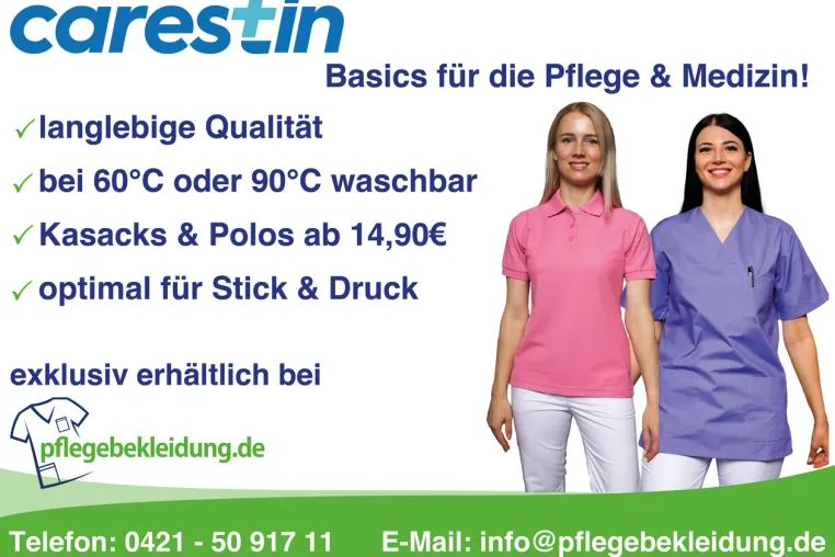 Bild: pflegebekleidung.de bringt neue Berufsbekleidung der Marke carestin auf den Markt