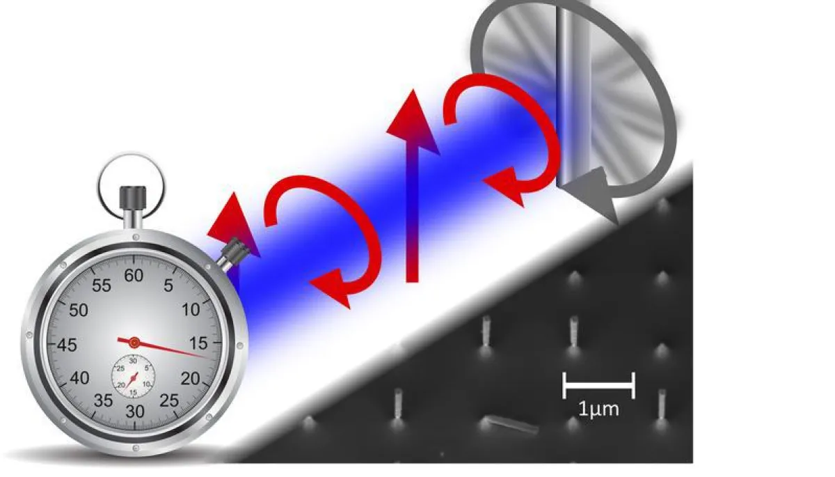 Forscher der Universität Wien levitieren nano-mechanische Objekte mittels Laser-Licht und treiben sie mit Pulsen aus zirkular polarisiertem Licht an. (Copyright: James Millen/Universität Wien)