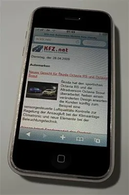 Bild: Mobile Autonews und Autoinfos via Handy auf kfz.net