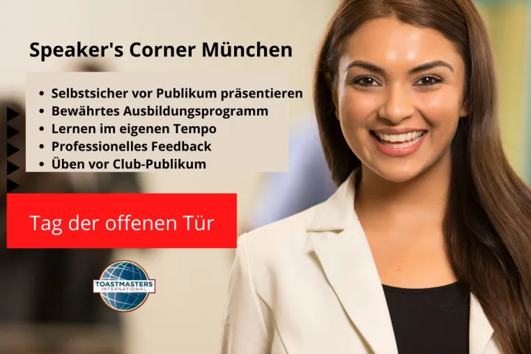 Tag der offenen Tür bei Speaker‘s Corner München am Montag, den 8. Novemberum 19:15 Uhr Bild: Tag der offenen Tür bei Speaker‘s Corner München am Montag, den 8. Novemberum 19:15 Uhr