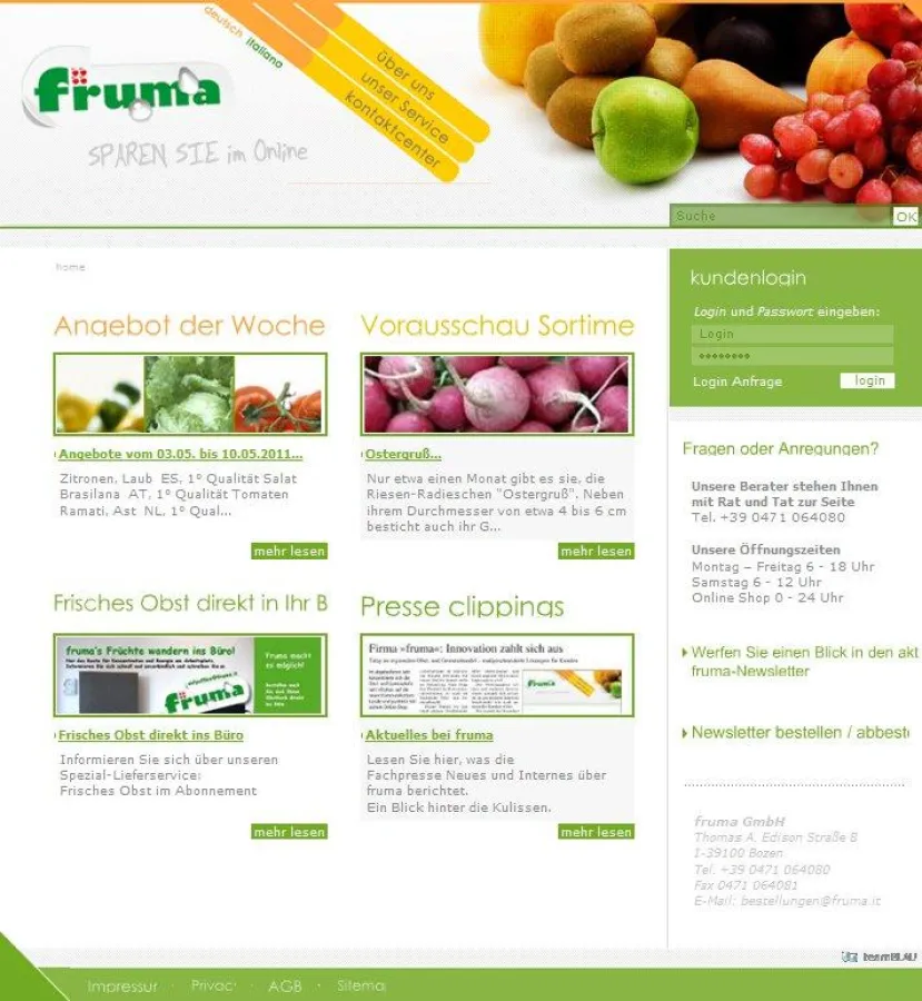 www.fruma.it - Obst & Gemüsegrosshandel Bozen