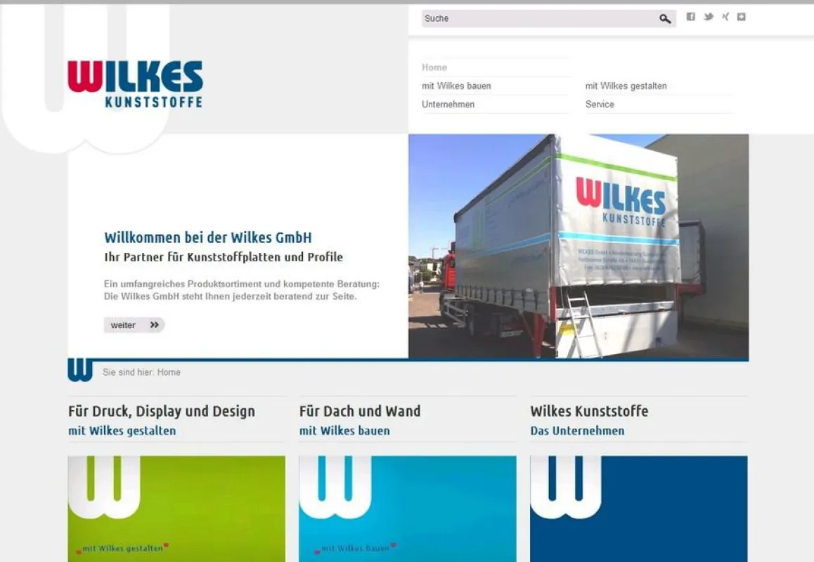 Die neue Webpräsenz des Handelsunternehmens Wilkes Kunststoffe. (Foto: Wilkes Kunststoffe)