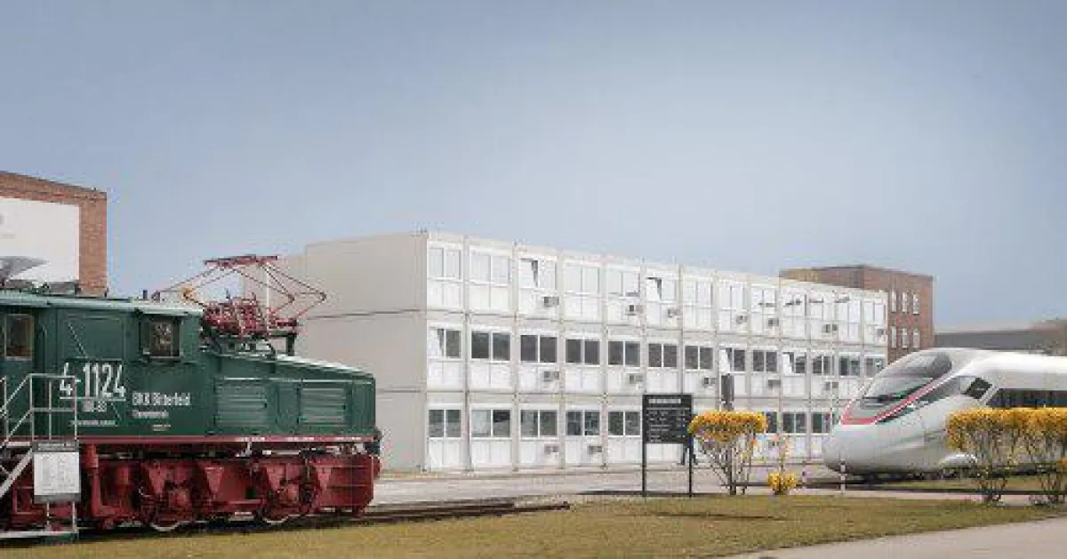 In dieser ELA-Anlage auf dem Bombardier-Gelände sind 104 Büroarbeitsplätze eingerichtet.