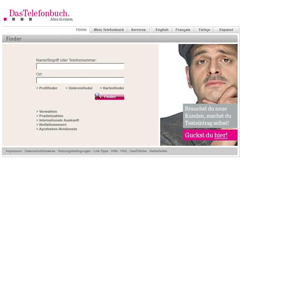 neue Startseite www.dastelefonbuch.de