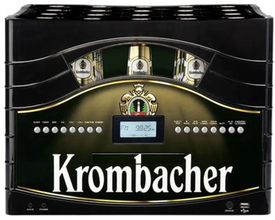 Krombacher HiFi-Anlage im Kastendesign