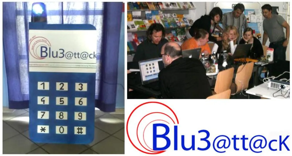 Blu3@tt@cK: Bluetooth gestützter Nachrichtensender mit Mobimat-Hotspot und Blu3@tt@cK-Workshop in München