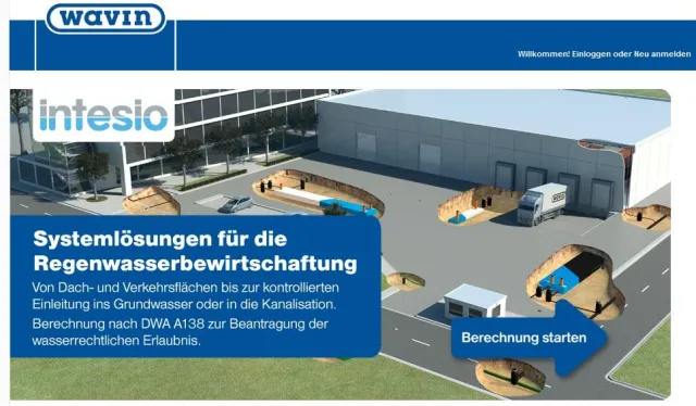 Wavin startet Online-Berechnung für Regenwassersystemlösungen Bild: Wavin startet Online-Berechnung für Regenwassersystemlösungen