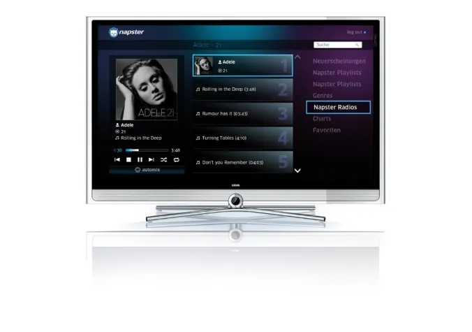 Bild: Napster kommt ins Fernsehen: Loewe integriert Musik-Service in Home Entertainment System