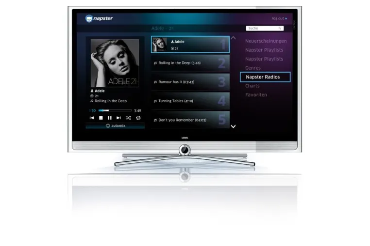Bild: Napster kommt ins Fernsehen: Loewe integriert Musik-Service in Home Entertainment System