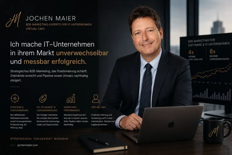 Bild: Jochen Maier: B2B-Marketing-Stratege und ehemaliger CMO unterstützt IT-Unternehmen bei planbarem Wachstum