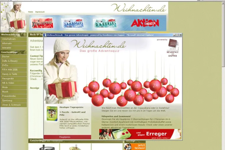 Bild: Neue Angebote und Adventskalender-Gewinnspiel bei weihnachten.de