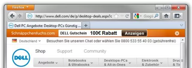 Bild: Schnäppchenfuchs Gutschein-Toolbar: Keinen Gutschein mehr verpassen