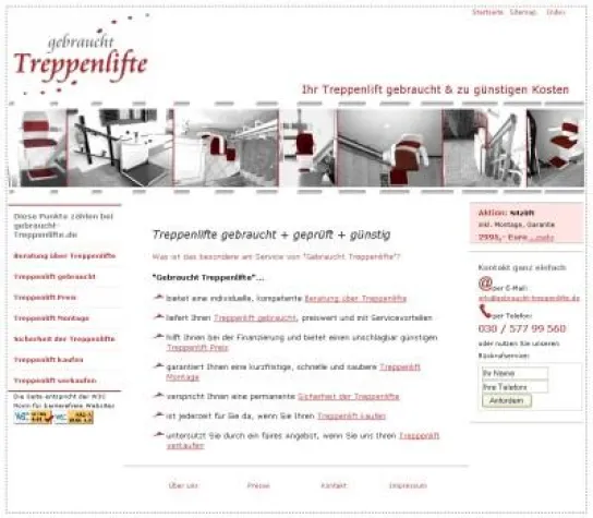 Bild: Gebraucht-Treppenlifte.de: Online-Beratung in Dialogform zum Thema Treppenlift
