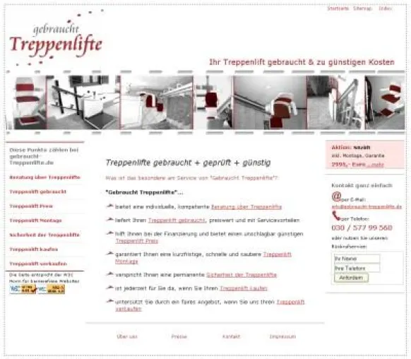 Bild: Gebraucht-Treppenlifte.de: Online-Beratung in Dialogform zum Thema Treppenlift