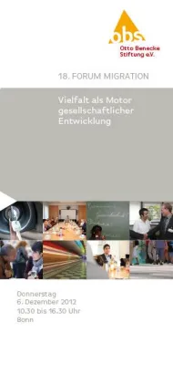 Bild: Einladung zum 18. FORUM MIGRATION zum Thema "Vielfalt als Motor gesellschaftlicher Entwicklung"