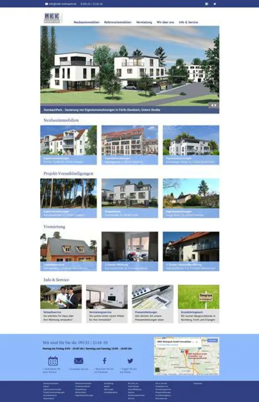 Für Nutzer optimiert: Die neue Website der MKK Wohnpark GmbH. Quelle: MKK Wohnpark.