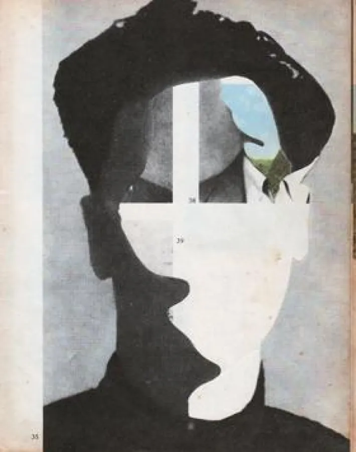 Eugen Schulz, Red Book, 2015, Collage auf Papier, 21 x 27 cm