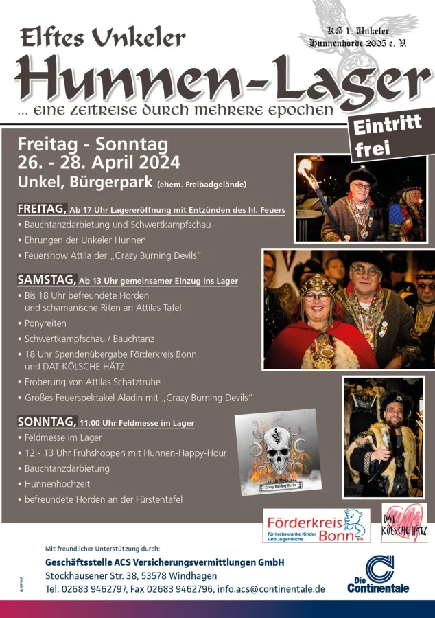 Plakat Hunnenlager 2024 (© KG 1. Unkeler Hunnenhorde 2005 e. V.)