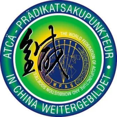Bild: ATCÄ Kompetenzsiegel  \" Prädikatsakupunkteur - in China weitergebildet\"