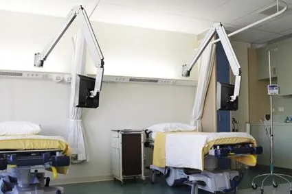 Vollbeweglicher Krankenhaus-Wandhalter für LCD und LED Displays bei Plasma-Halter.de Bild: Vollbeweglicher Krankenhaus-Wandhalter für LCD und LED Displays bei Plasma-Halter.de