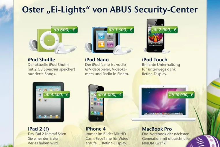 Bild: Oster-„Ei-Lights“ für ABUS Security-Center Partner