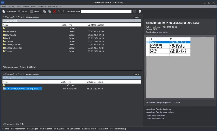 Operation Center: Bekannter Dateimanager in neuer Version 2022 erhältlich Bild: Operation Center: Bekannter Dateimanager in neuer Version 2022 erhältlich