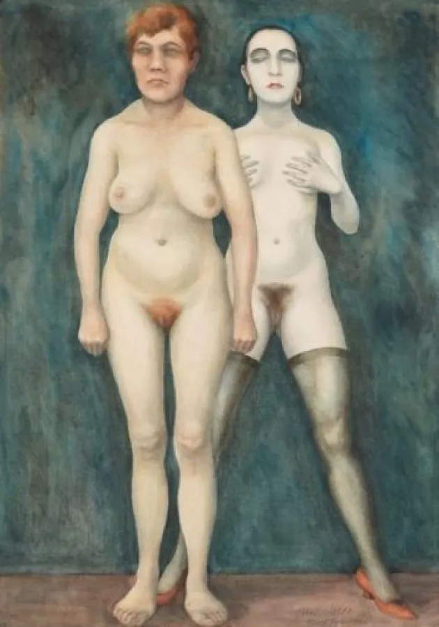 Otto Griebel, Zwei Frauen. 1924, Aquarell, 63,8 x 45 cm (25.1 x 17.7 in). Schätzpreis: ? 30.000-40.000