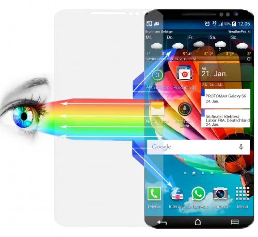 Samsung Galaxy S6 Panzerglas Displayschutzfolie mit Blaulichtfilter