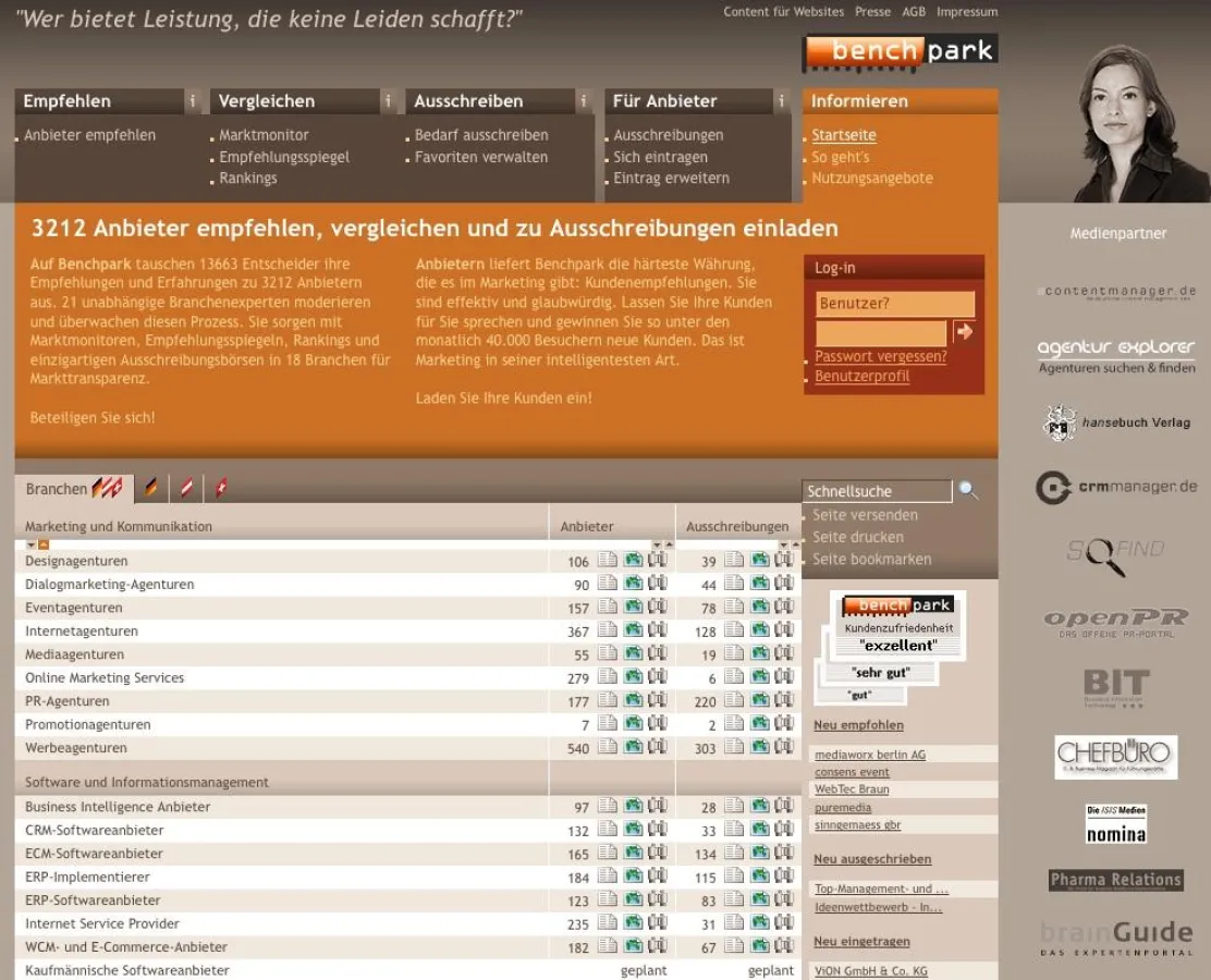 Benchpark Startseite