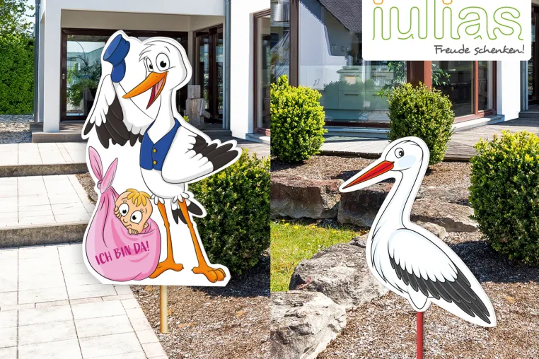 Bild: iulias Verlag: Störche und Geschenkesets zur Geburt
