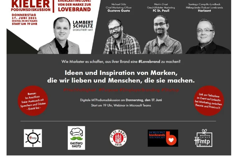 Von der Marke zur Lovebrand – MTP lädt zur digitalen Podiumsdiskussion Bild: Von der Marke zur Lovebrand – MTP lädt zur digitalen Podiumsdiskussion