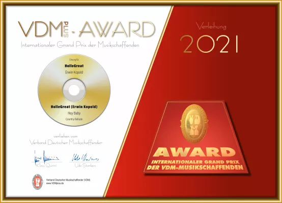 Bild: Goldener Oktober für HolleGreat – Erwin Kopold mit „Musik-AWARD 2021“ ausgezeichnet