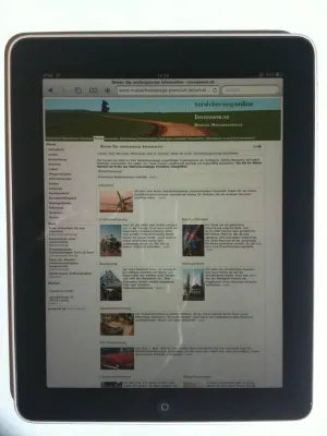 Bild: Maklerhomepage auf iPad getestet